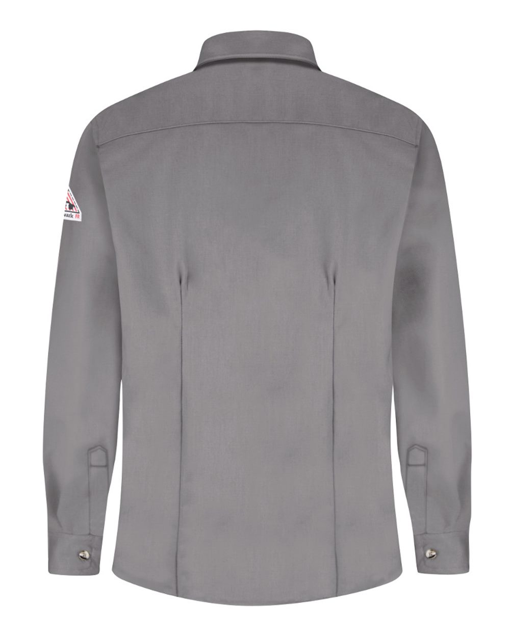 Front View of Silver Grey Women's Dress Uniform Shirt - EXCEL FR® ComforTouch - SLU3