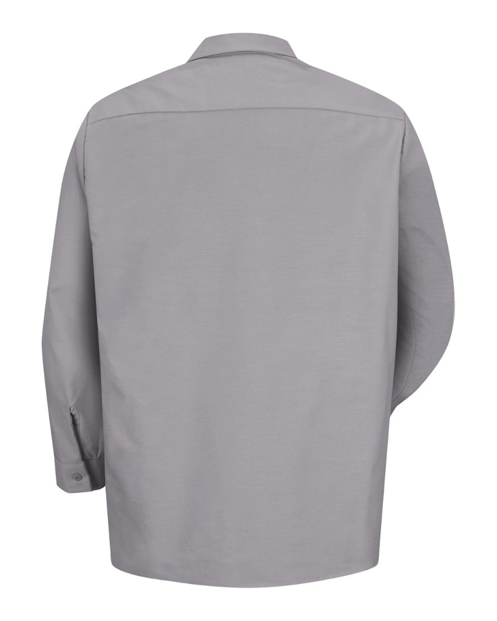 Rear View of Silver Industrial Long Sleeve Work Shirt - SP14