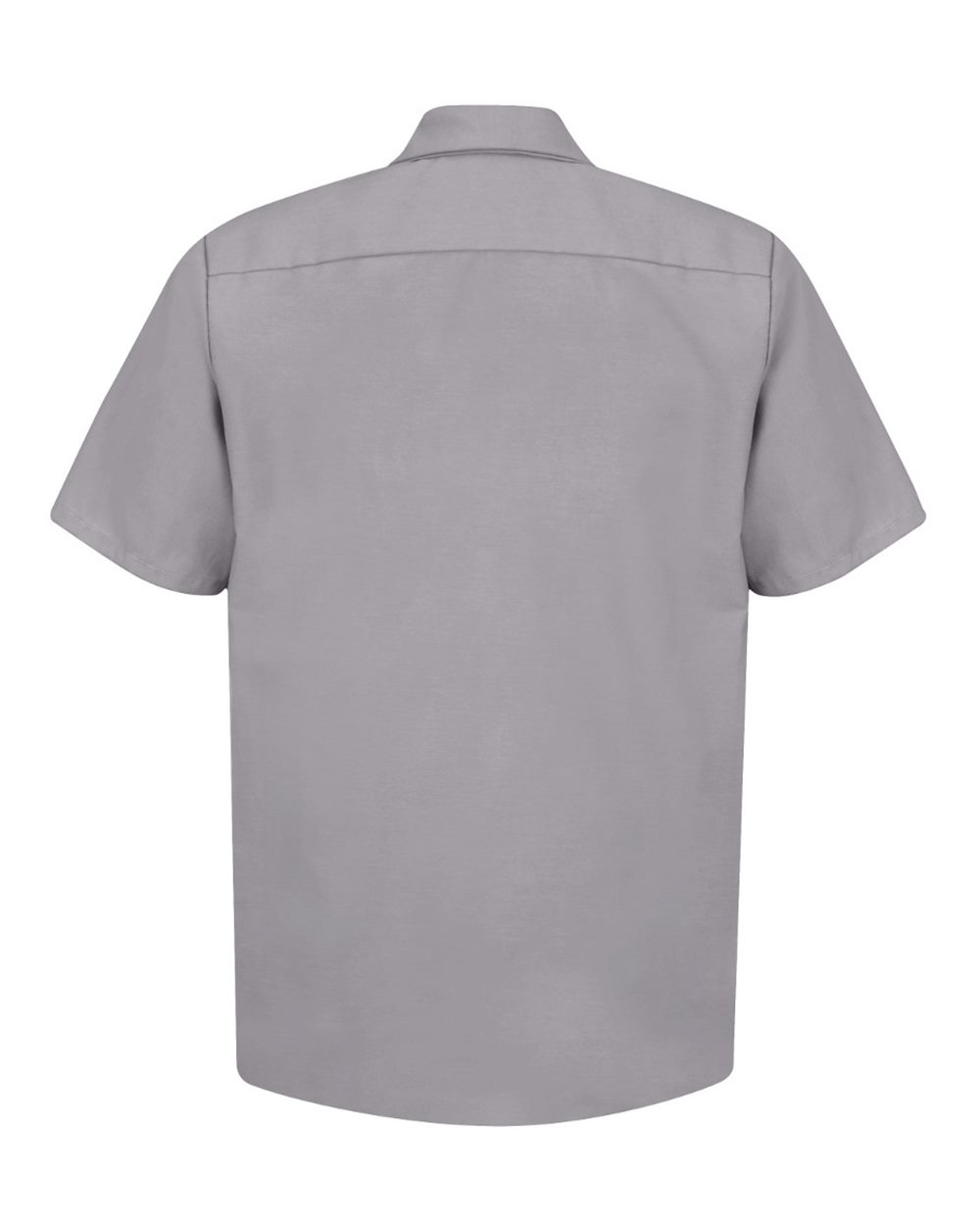Front View of Silver Industrial Short Sleeve Work Shirt - SP24