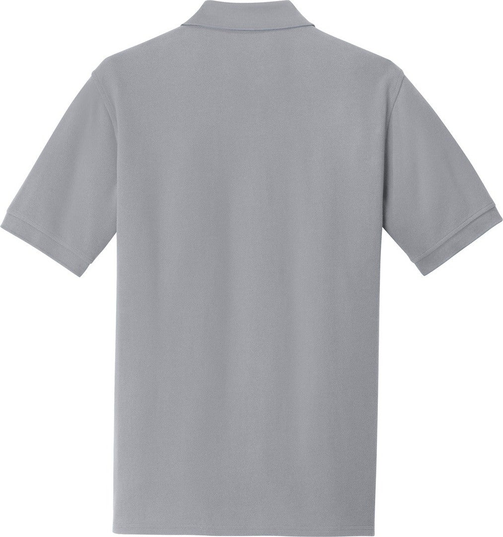 Rear View of Silver Port & Co Combed Ring Spun Pique Polo. KP1500