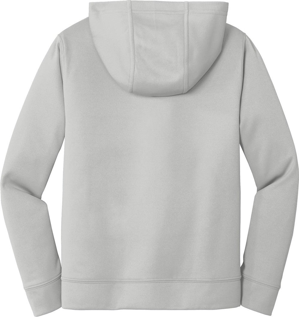 Front View of Silver Port & Co Youth Performance Fleece Pullover Hooded Sweatshirt. PC590YH