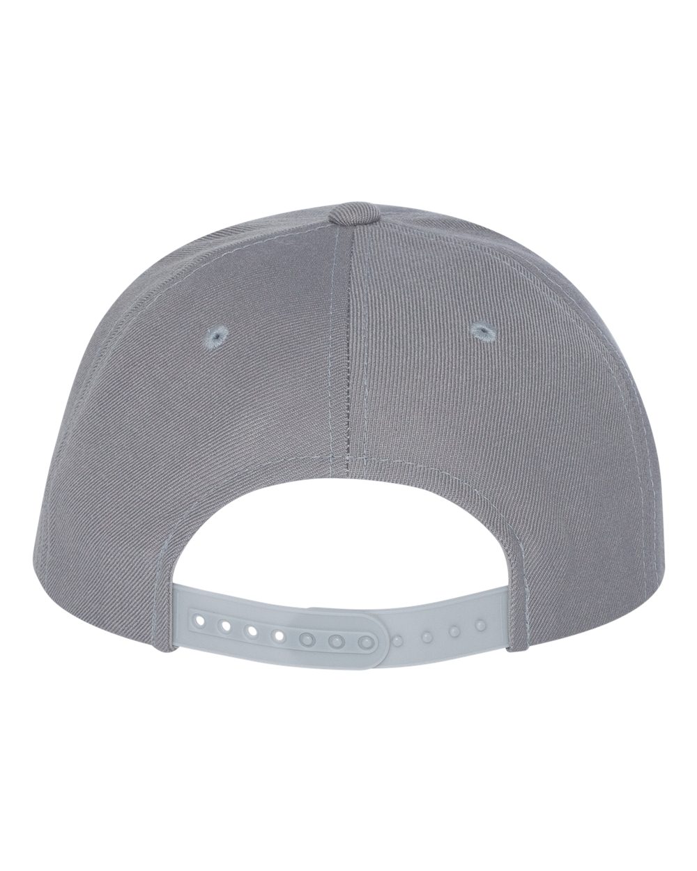 Front View of Silver Premium Flat Bill Snapback Cap - 6089M