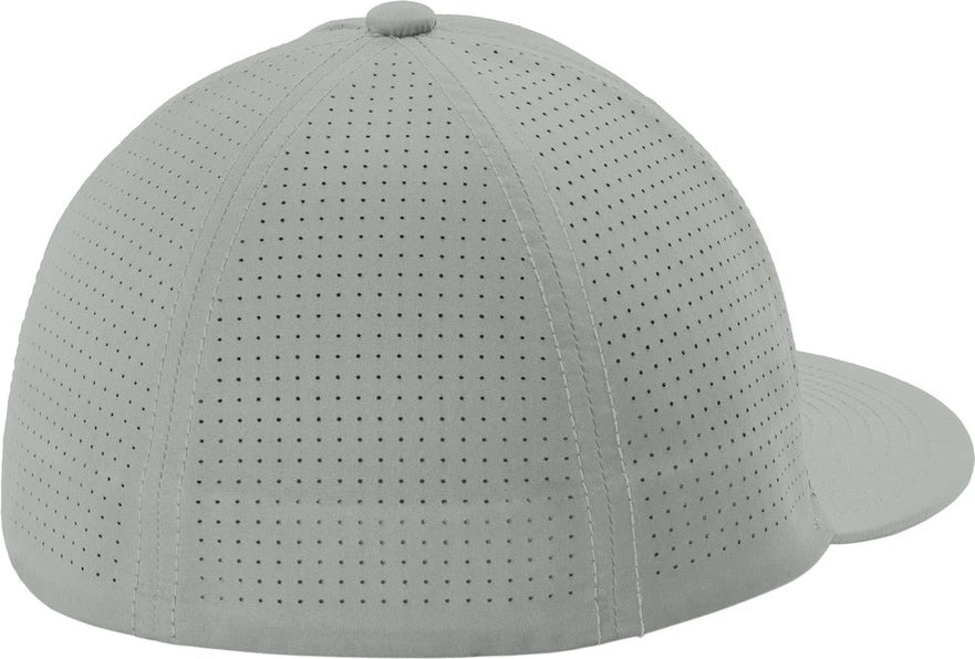 Rear View of Silver Sport-Tek Pro-Cut Stretch-Tek Cap STC64