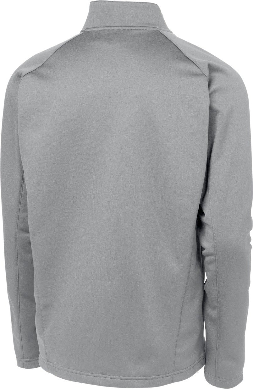 Front View of Silver/Black Sport-Tek Sport-Wick Fleece 1/4-Zip Pullover. F243