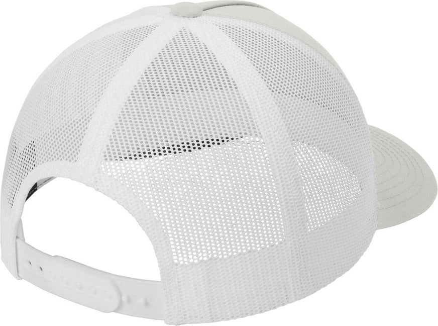 Front View of Silver/Wht Sport-Tek YP Classics Retro Trucker 5-Panel Cap STC54