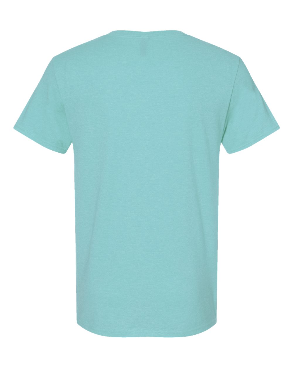 Front View of Simply Aqua Heather Premium Blend Ring-Spun T-Shirt - 560MR