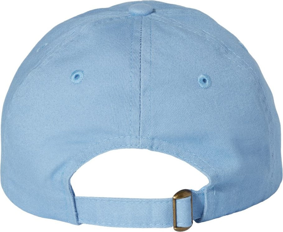 Front View of Sky Blue Bio-Washed Classic Dad Hat - VC300A
