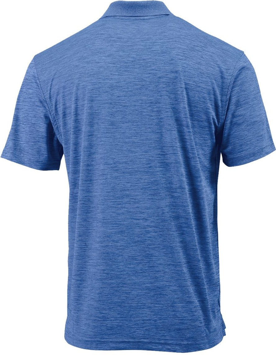 Rear View of Sky Blue Heather Dakota Striated Heather Polo - 130