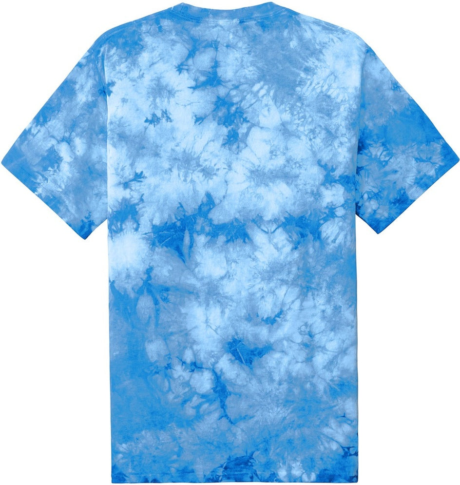Rear View of Sky Blue Port & Co Crystal Tie-Dye Tee PC145