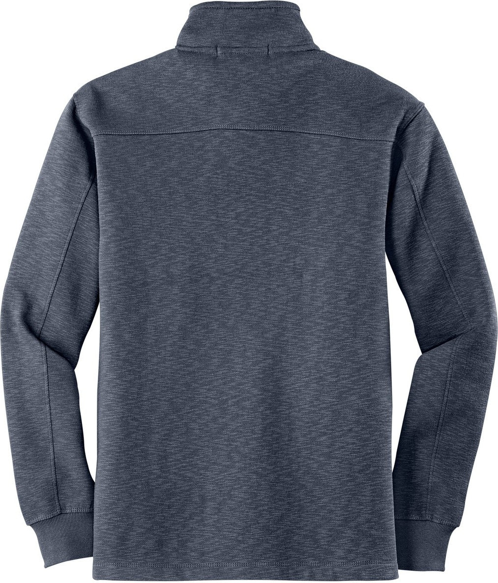 Front View of Slate Grey Port Authority Slub Fleece 1/4-Zip Pullover. F295