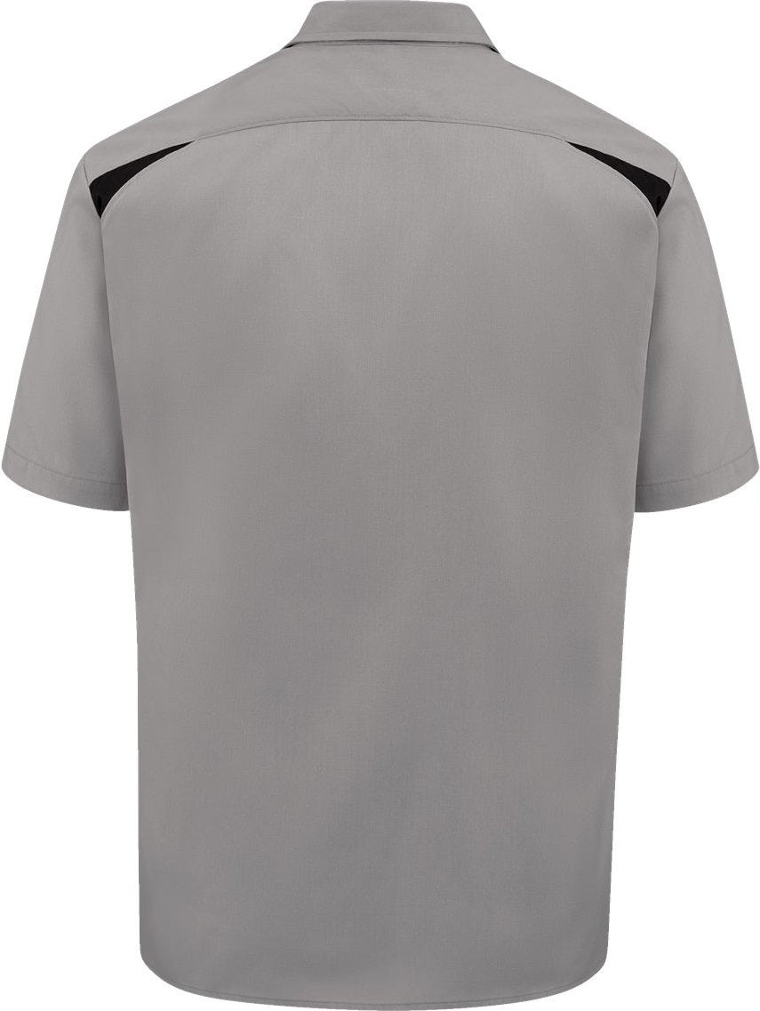Front View of Smoke/ Black Short Sleeve Performance Team Shirt - 05