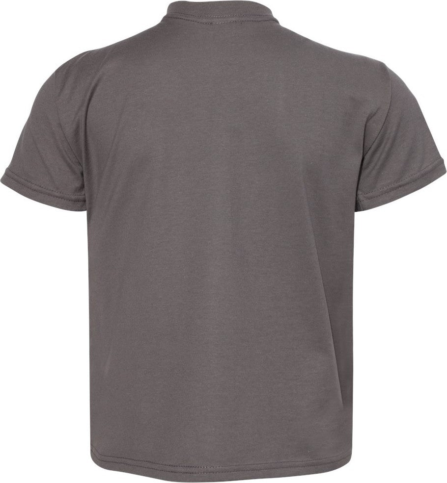 Front View of Smoke Grey Perfect-T Youth T-Shirt - 498Y