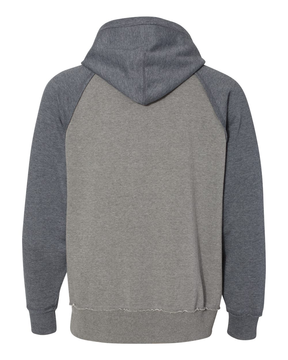 Front View of Smoke Heather/ Vintage Navy Heather Vintage Heather Hooded Sweatshirt - 8885