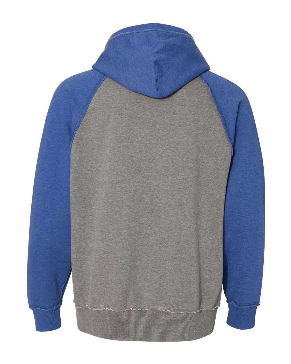 Front View of Smoke Heather/ Vintage Royal Heather Vintage Heather Hooded Sweatshirt - 8885