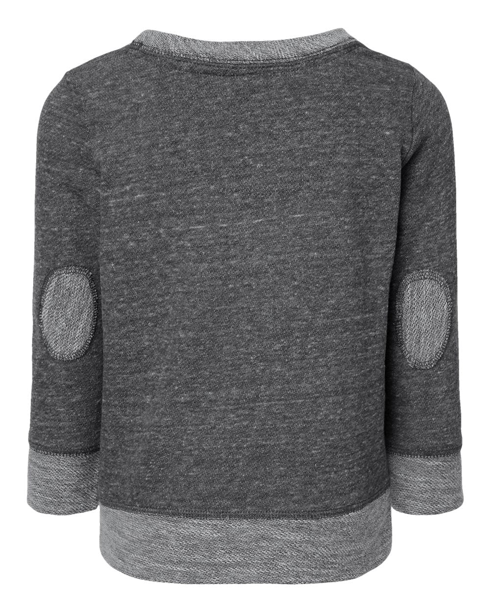 Rear View of Smoke Melange Toddler Harborside Mélange French Terry Crew - 3379