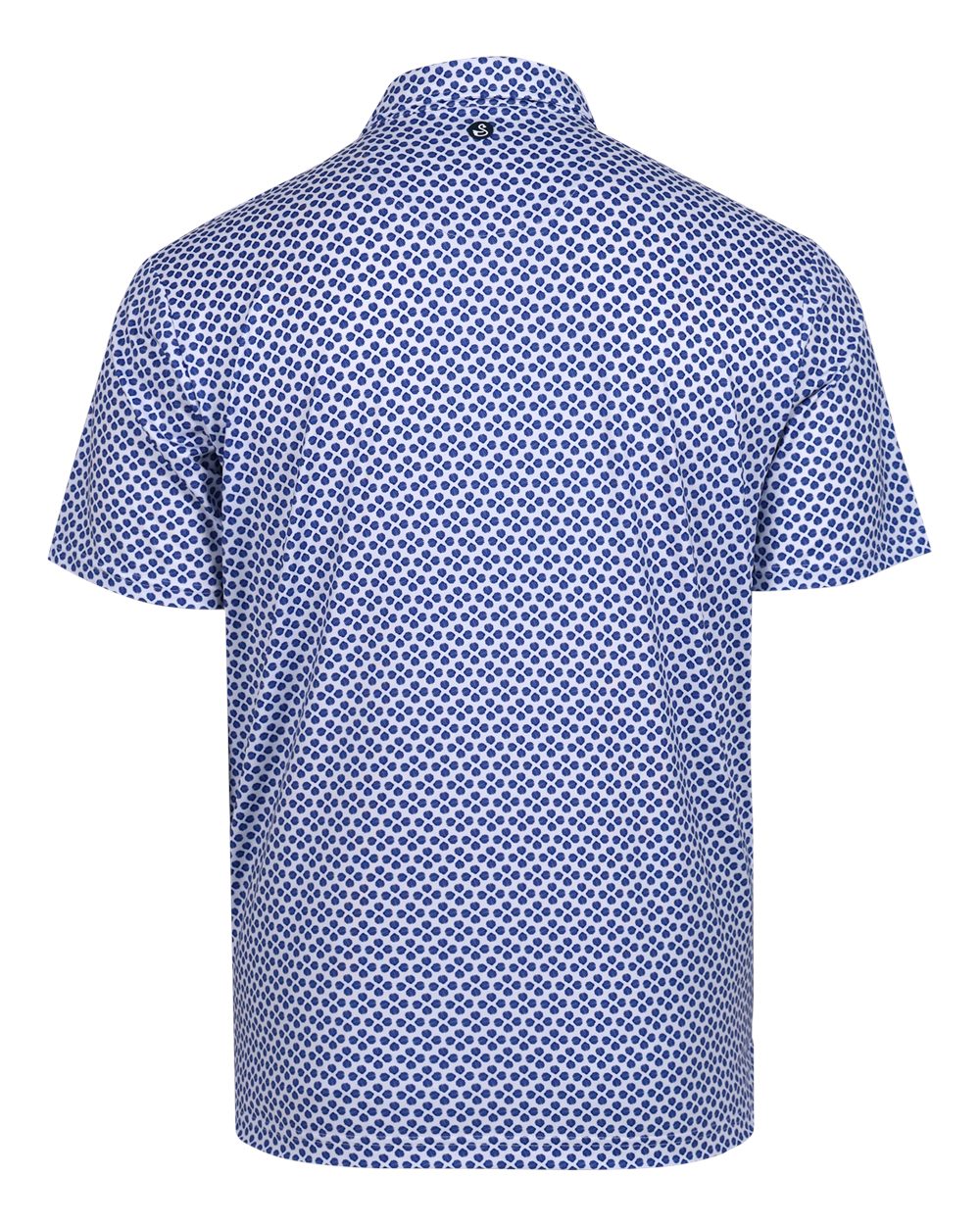 Rear View of Sodalite-Blue Men's Spire Polo - P10625 plain