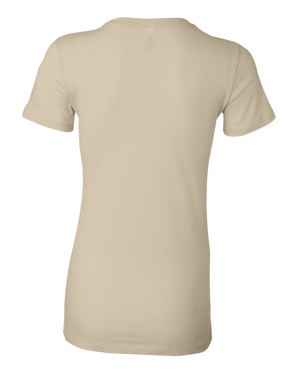 Rear View of Soft Cream Women&#39;s Slim Fit Tee - 6004