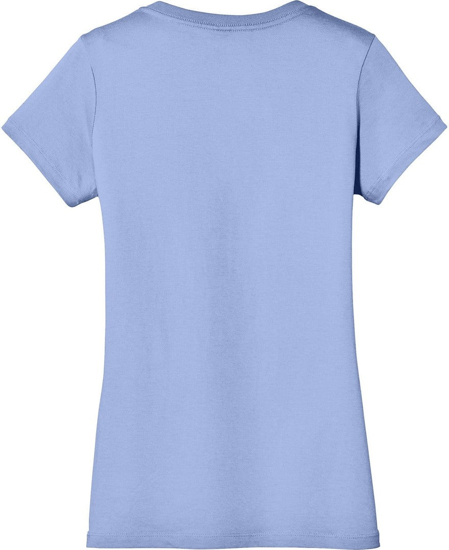 Rear View of SoftLilac District - Women's Perfect Weight V-Neck Tee. DM1170L