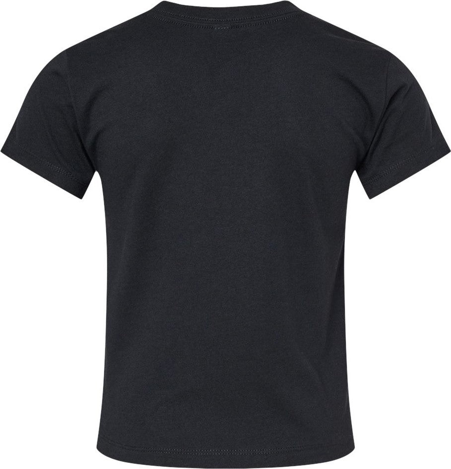Front View of Solid Black Blend Toddler Jersey Tee - 3001T