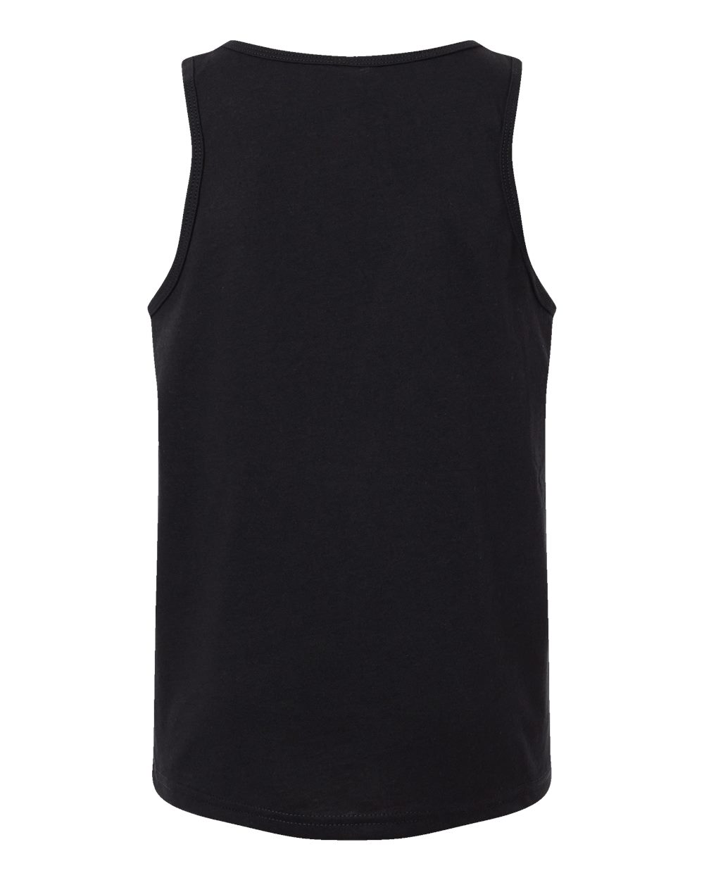 Front View of Solid Black Blend Youth Heather CVC Tank - 3480YCVC