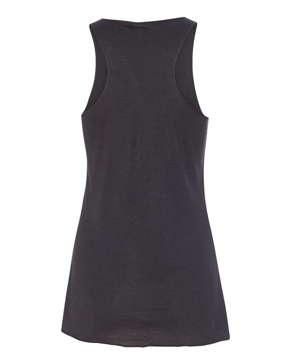 Rear View of Solid Dark Grey Triblend Women&#39;s Triblend Racerback Tank - 8430