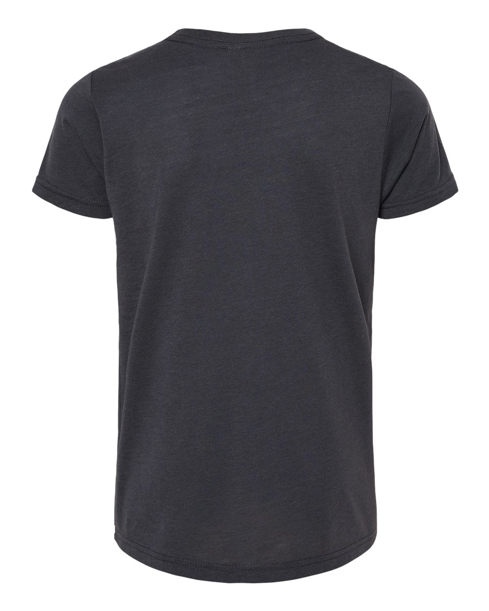 Front View of Solid Dark Grey Triblend Youth Triblend Tee - 3413Y