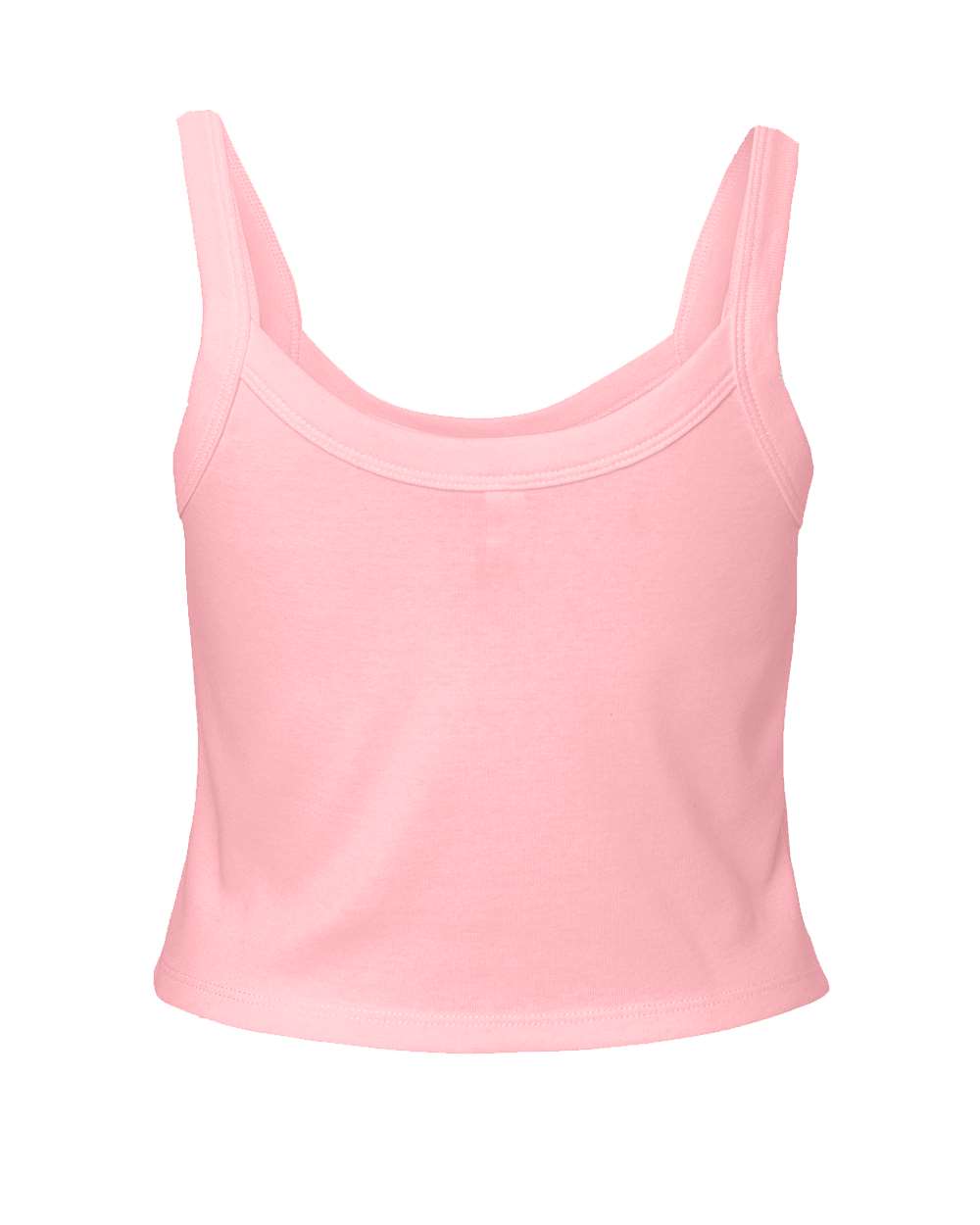 Front View of Solid Pink Blend Women's Micro Rib Spaghetti Strap Tank - 1012