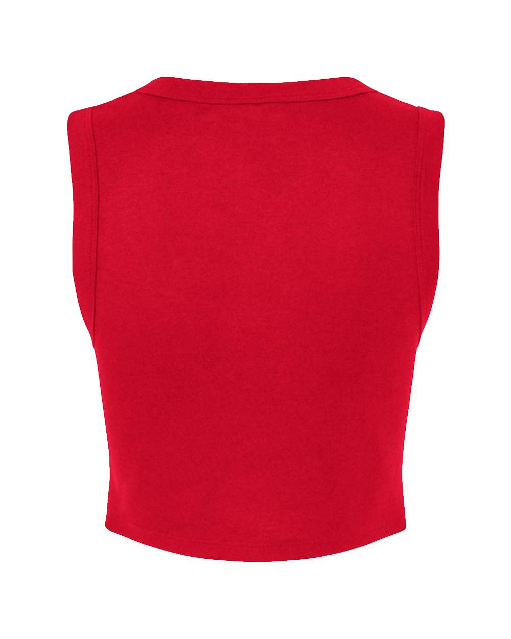 Front View of Solid Red Blend Women's Micro Rib Muscle Crop Tank - 1013