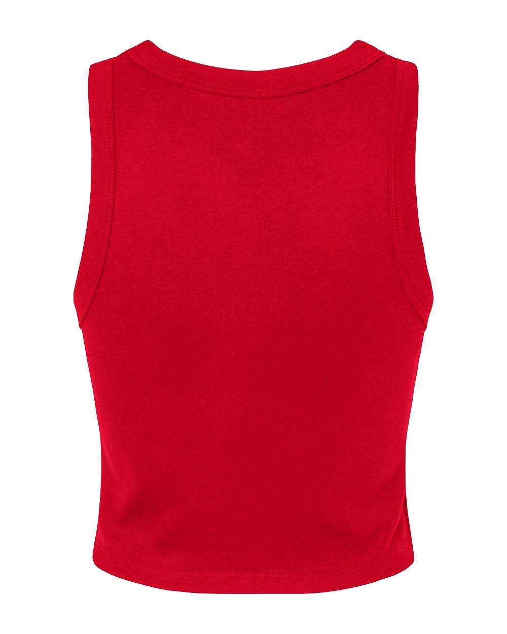 Front View of Solid Red Blend Women's Micro Rib Racer Tank - 1019