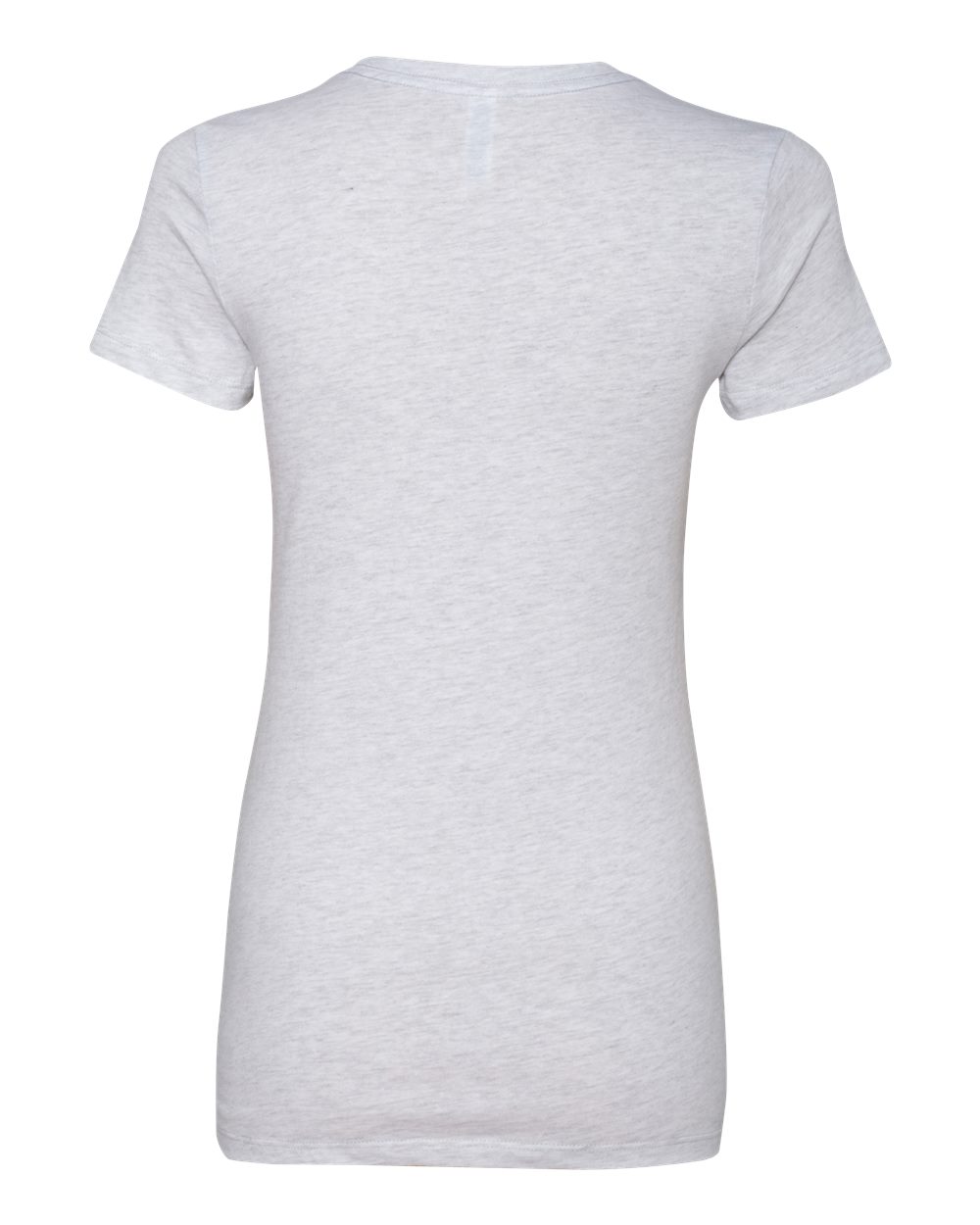 Rear View of Solid White Blend Women&#39;s Slim Fit Tee - 6004