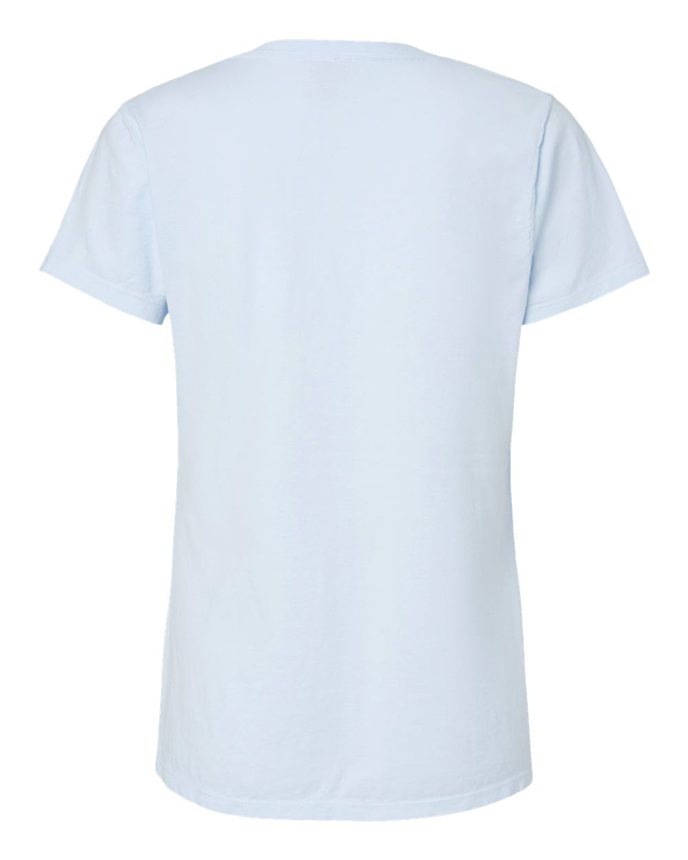 Front View of Soothing Blue Garment-Dyed Women's V-Neck T-Shirt - GDH125