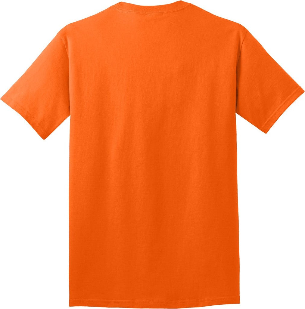 Rear View of SOrange Port & Co Core Cotton Tee. PC54