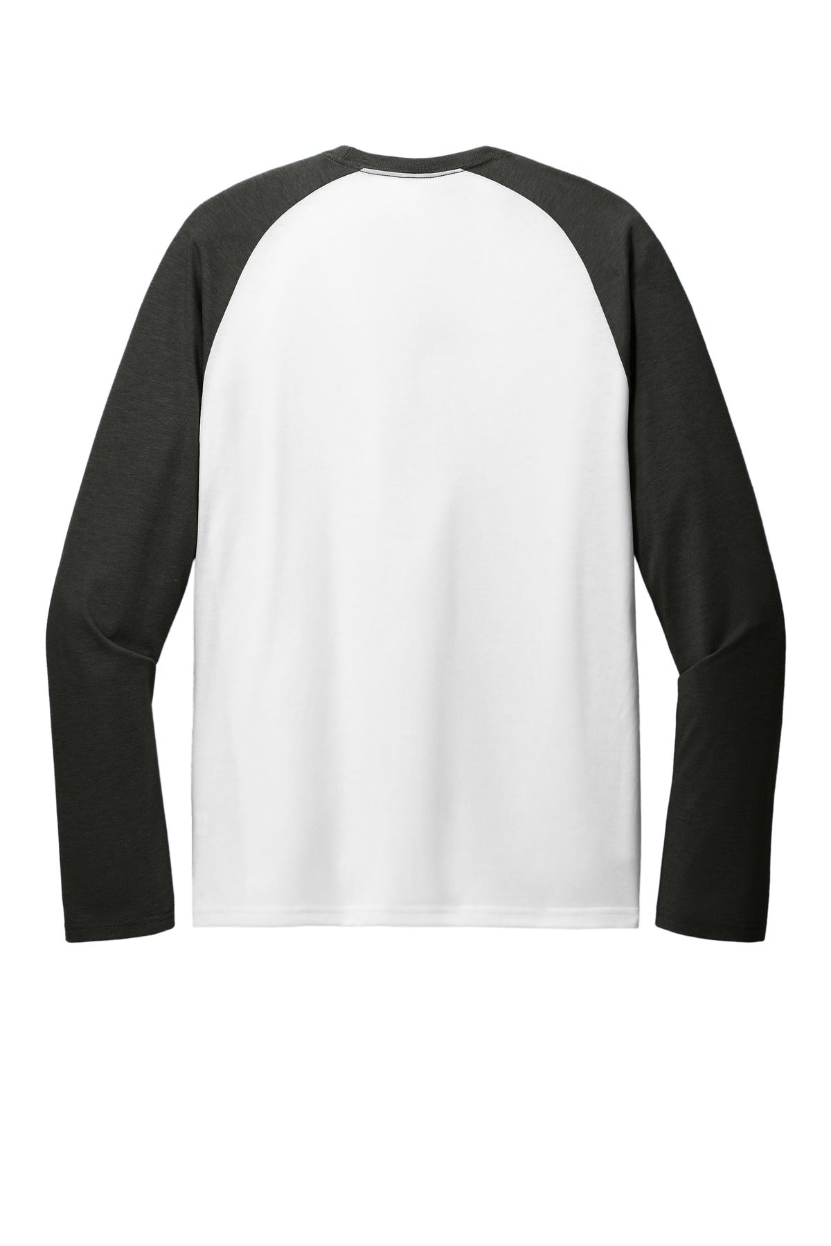 Front View of SpcBlk/BtW Allmade Unisex Tri-Blend Long Sleeve Colorblock Raglan AL6009