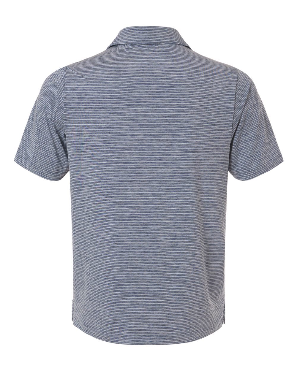Rear View of Sport Dark Navy Heather/ White Men's Relay Heathered Stripe Polo - TT125 plain