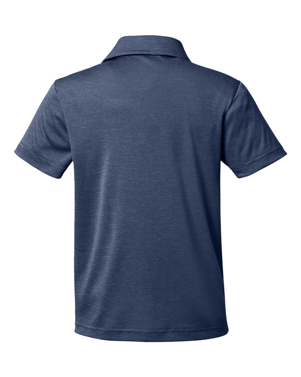 Front View of Sport Dark Navy Heather Youth Zone Sonic Heather Performance Polo - TT51HY