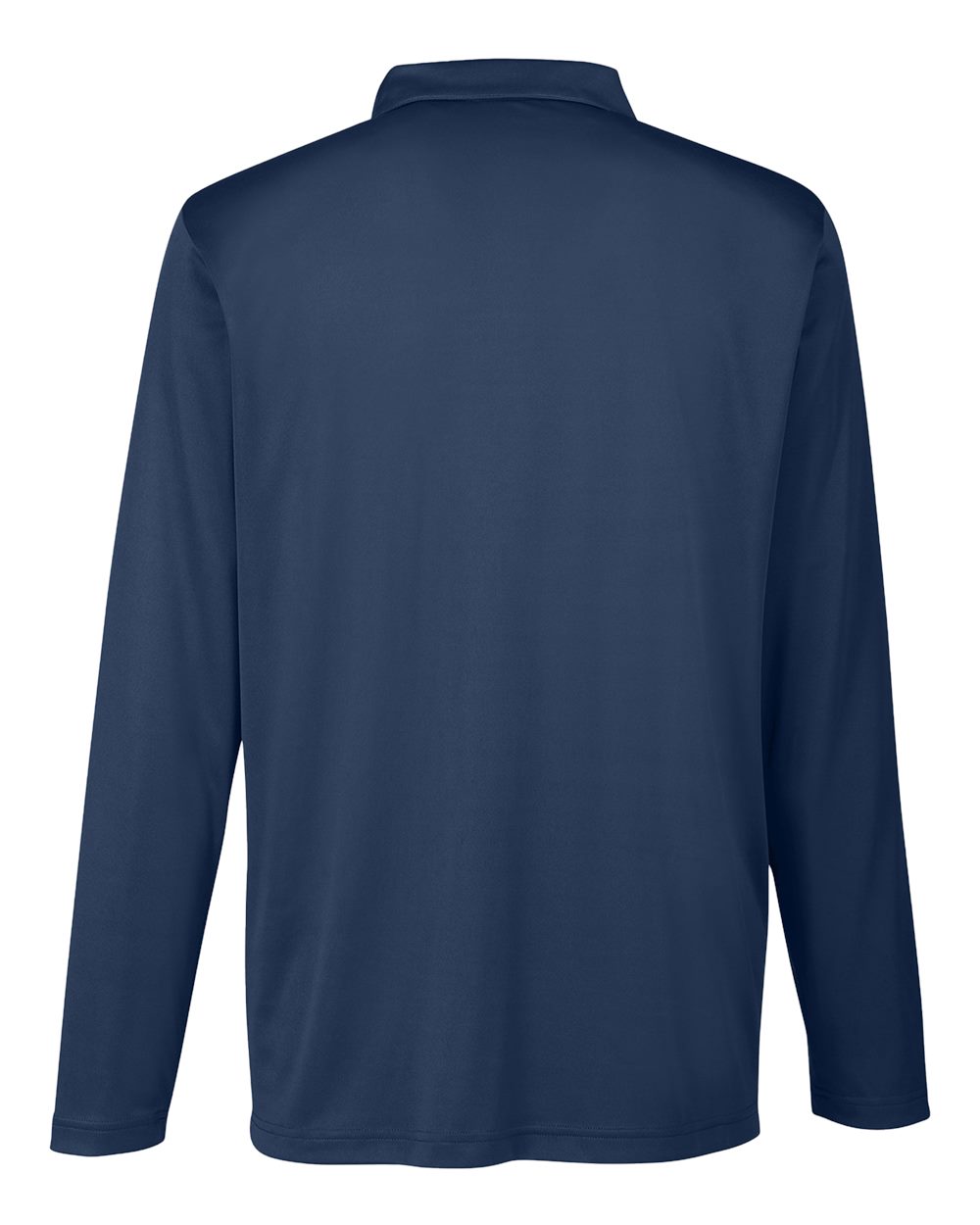 Front View of Sport Dark Navy Men's Zone Performance Long Sleeve Polo - TT51L