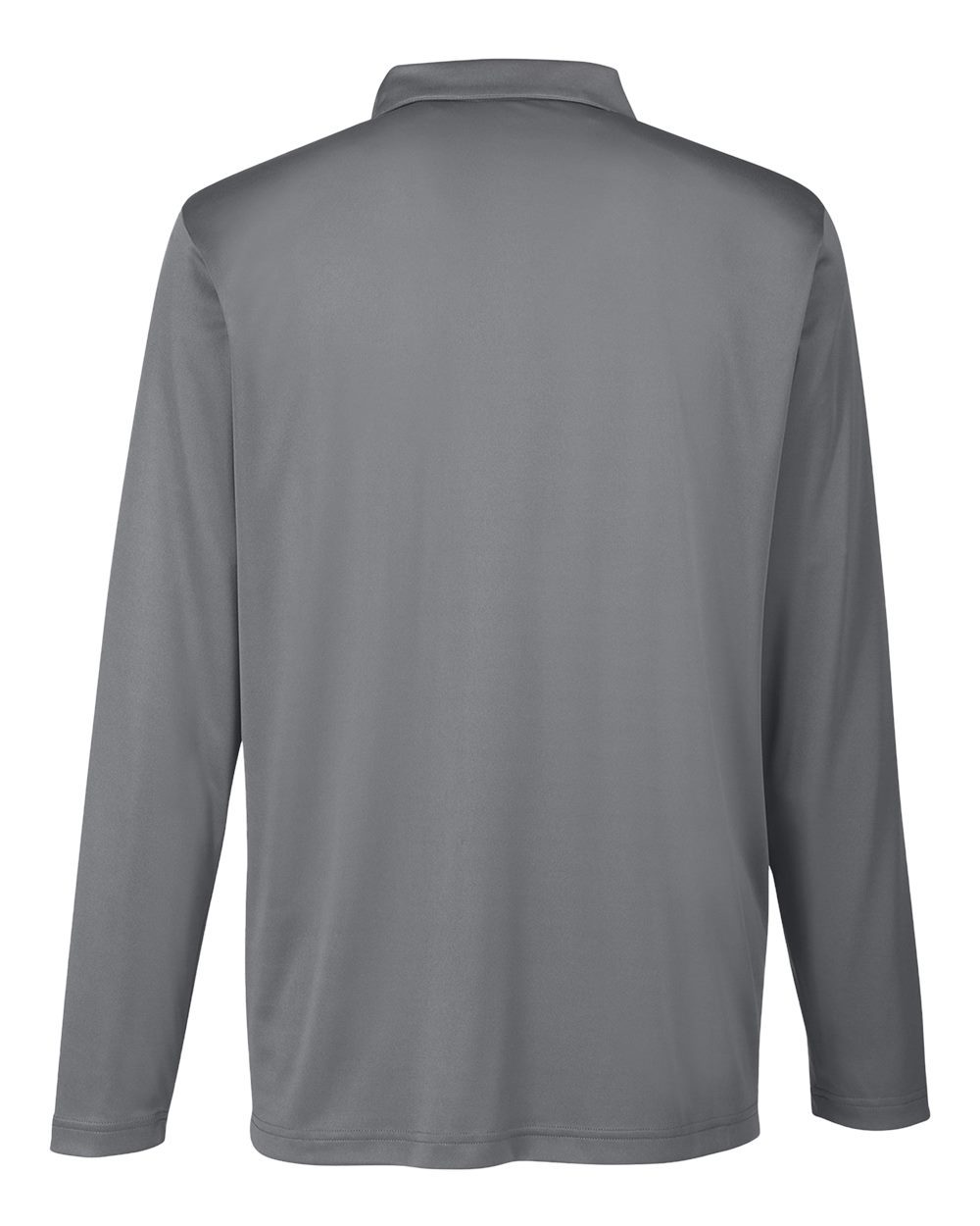 Front View of Sport Graphite Men's Zone Performance Long Sleeve Polo - TT51L