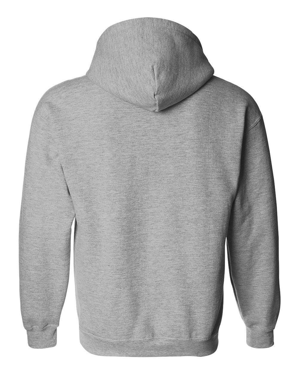 Rear View of Sport Grey DryBlend® Hooded Sweatshirt - 12500