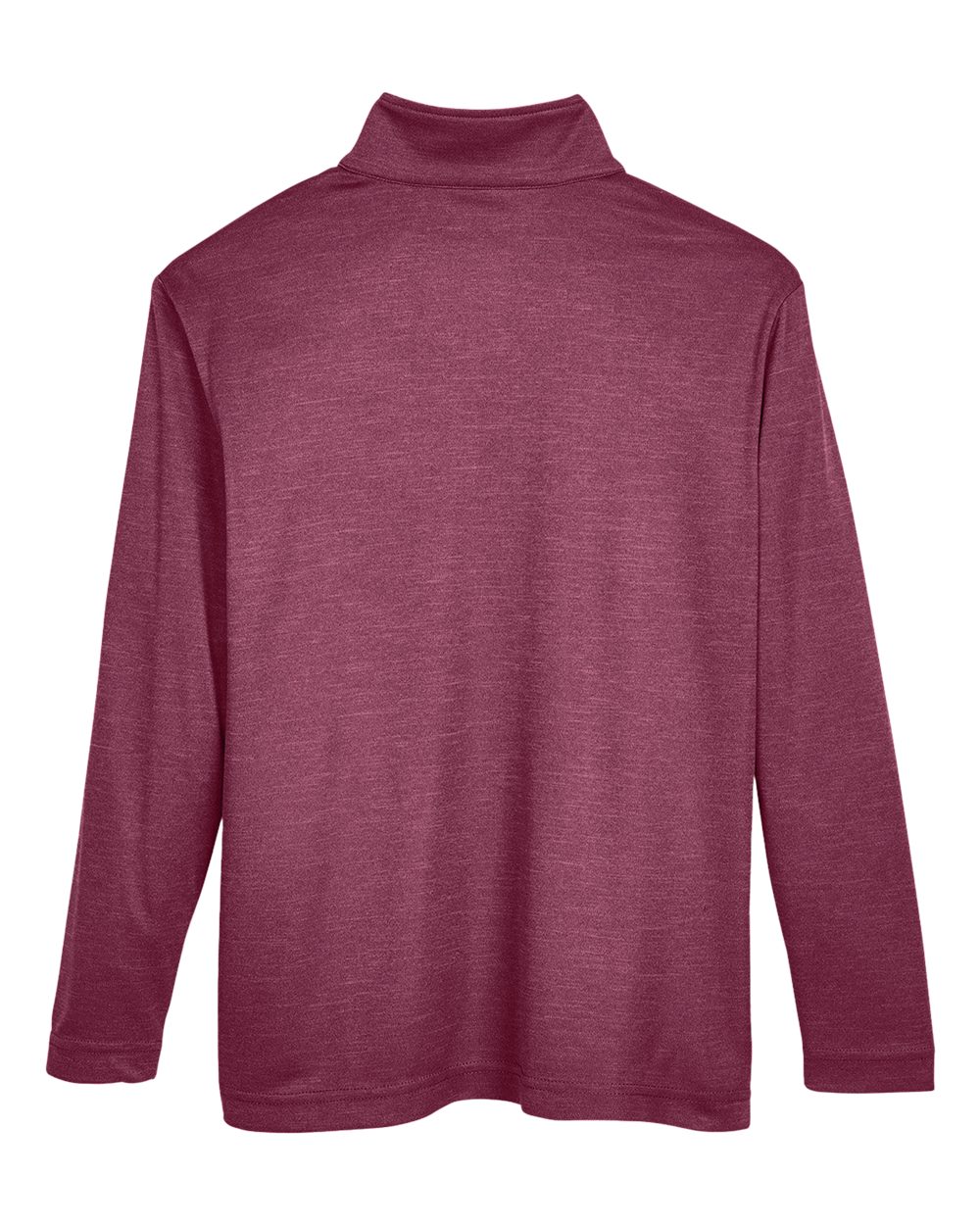Front View of Sport Maroon Heather Youth Zone Sonic Heather Performance Quarter-Zip Pullolver - TT31HY