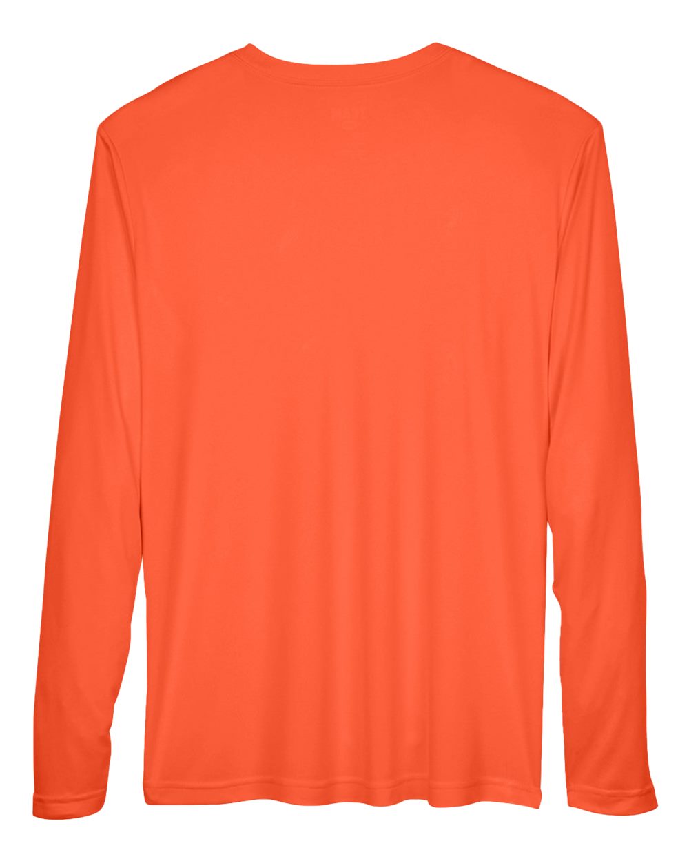 Rear View of Sport Orange Men's Zone Performance Long Sleeve T-Shirt - TT11L