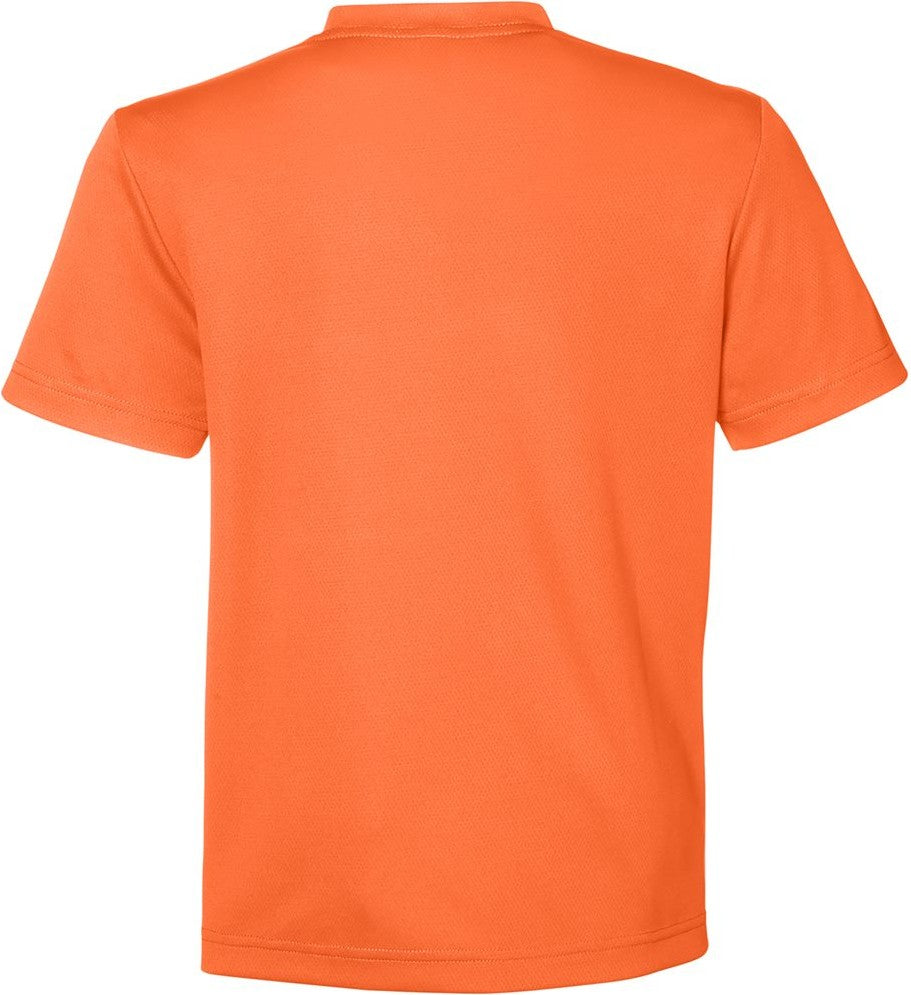 Rear View of Sport Orange Youth Zone Performance Mesh T-Shirt - TT15Y