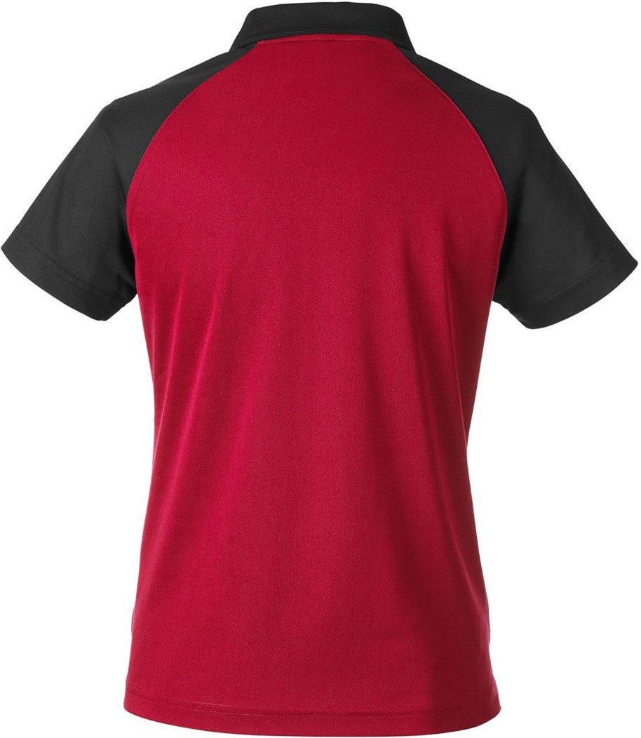 Front View of Sport Red/ Black Women's Command Snag-Protection Colorblock Polo - TT21CW