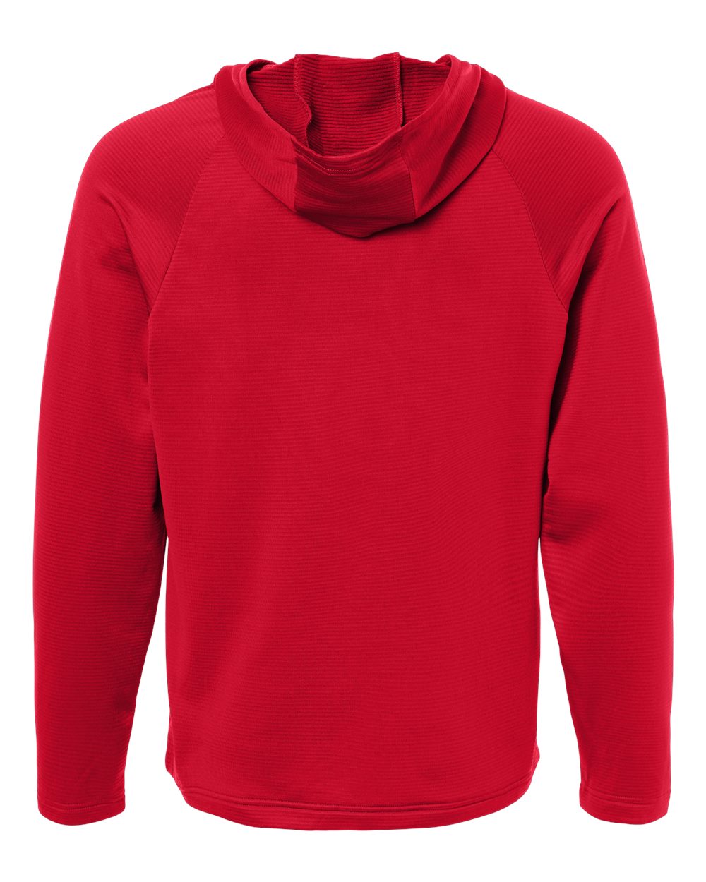 Rear View of Sport Red Men's Qualify Quarter-Zip Hooded Pullover - TT200 plain
