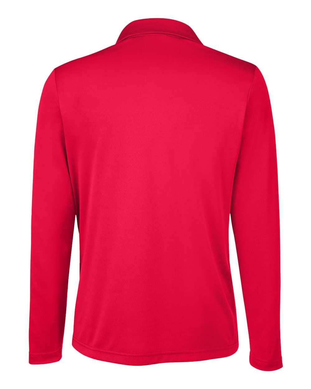 Front View of Sport Red Women's Zone Performance Long Sleeve Polo - TT51LW
