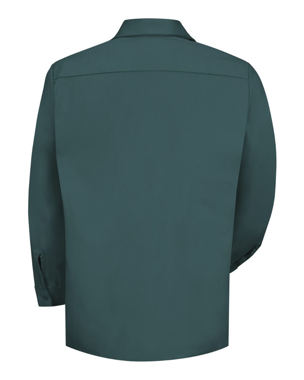 Front View of Spruce Green Cotton Long Sleeve Uniform Shirt - Tall Sizes - SC30T