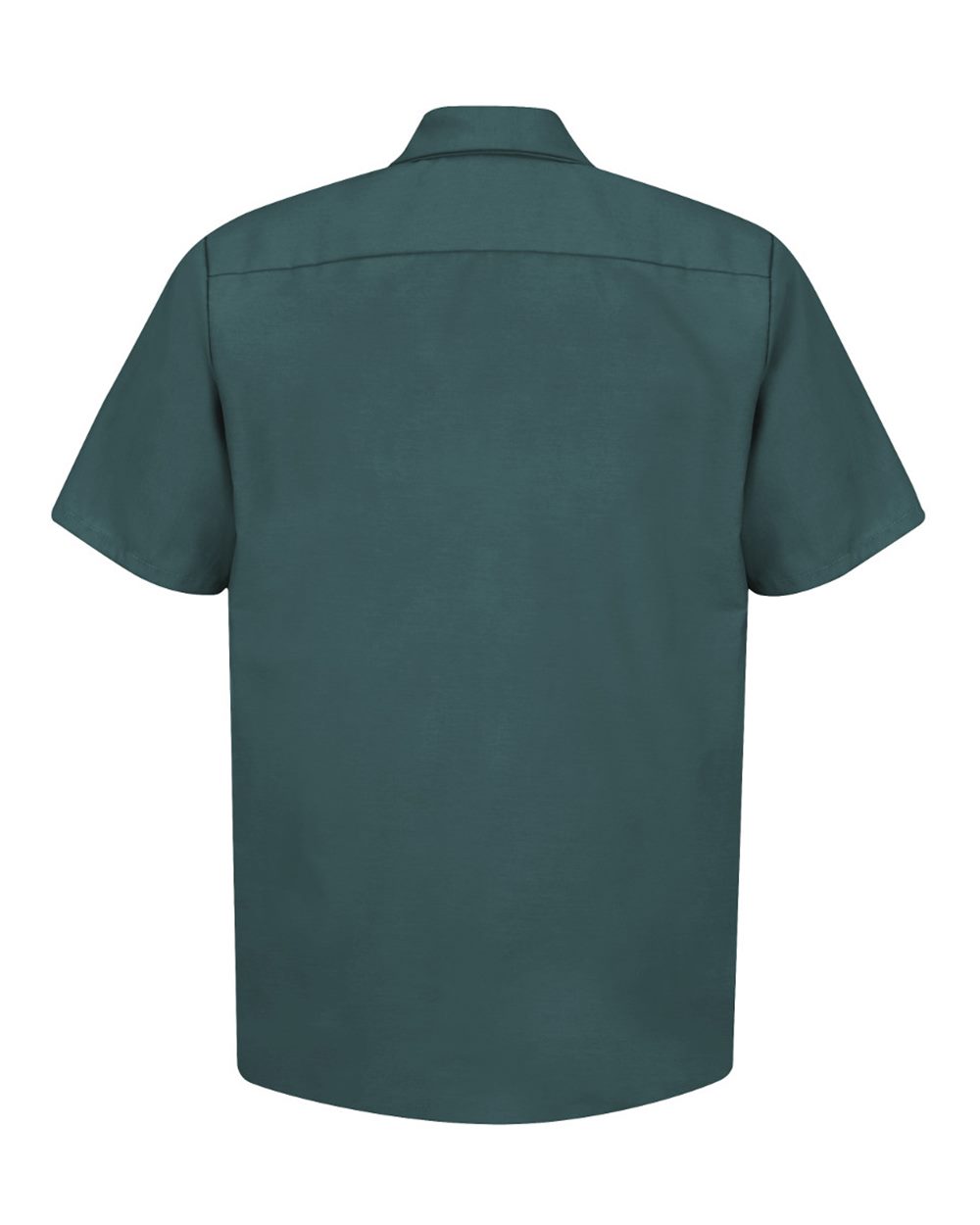 Front View of Spruce Green Industrial Short Sleeve Work Shirt - SP24