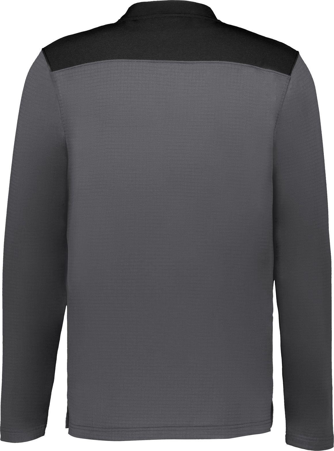 Rear View of STEALTH/BLACK SIDELINE GRID 1/4 ZIP PULLOVER