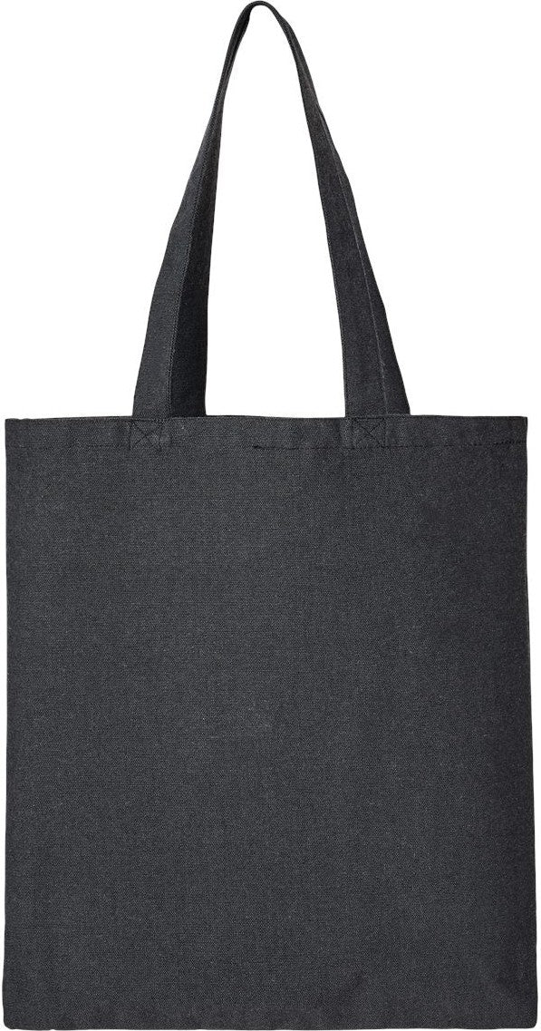 Front View of Steel Grey Midweight Recycled Gusseted Tote - OAD106R