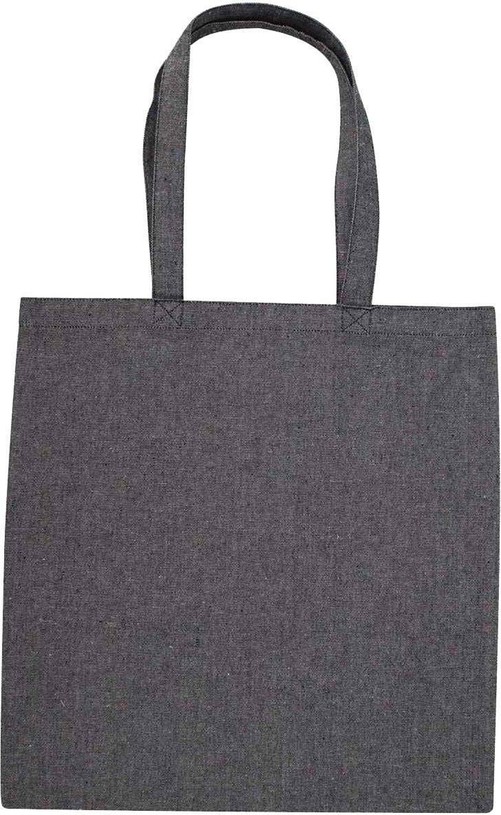 Front View of Steel Grey Midweight Recycled Tote Bag - OAD113R