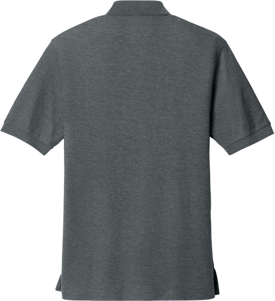 Rear View of Steel Grey Port Authority Silk Touch Polo K500